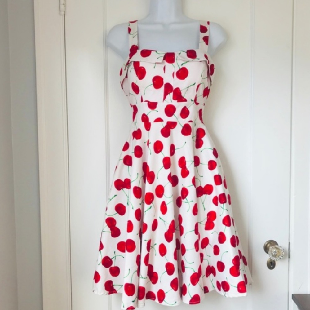 ModCloth IXIA Cherry Retro Midi Dress